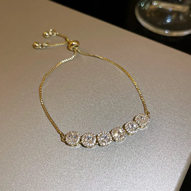 Colorful Zircon Butterfly Drawstring Bracelets For Women Lovely Bowknot Silver Color Adjustable Bracelets Jewelry Birthday Gifts