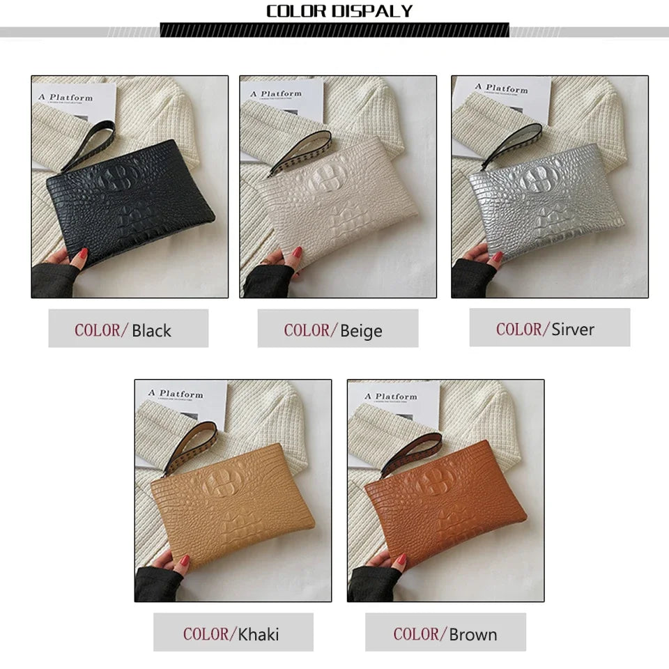 Rivet Clutches for Women 2021 Purses and Handbags Luxury Designer  Crocodile Pattern Pochette Femme Silver Bag Bolsos De Fiesta