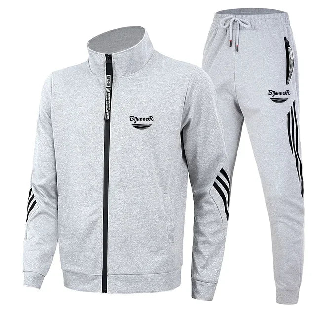 High Quality Running cardigan slim-fit Sweatshirt+Sweatpants 2 Piece Sets Outdoor Sports Casual Sportswear Brand Spring Autumn
