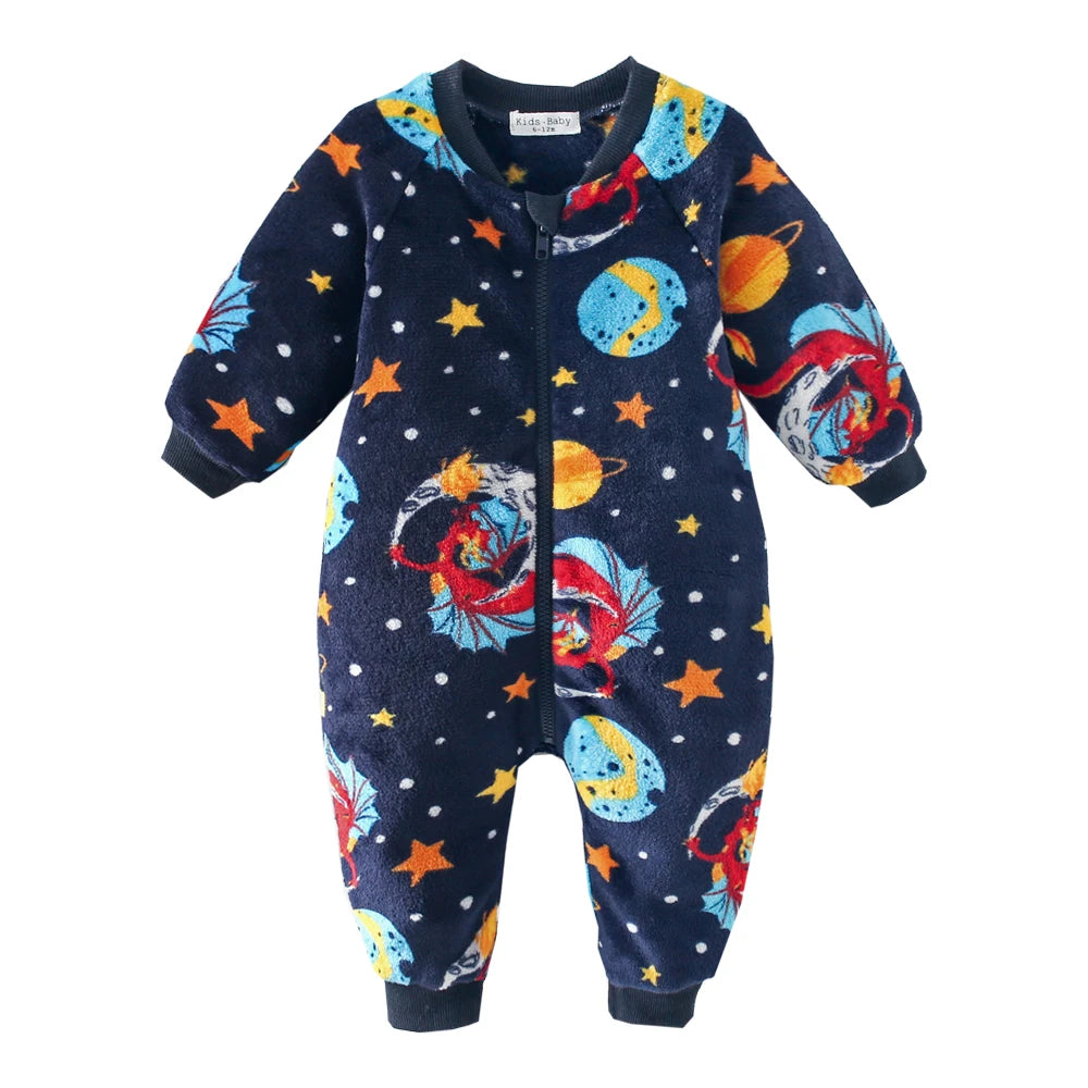 Sanlutoz Halloween Pumpkin Long Sleeve Baby Jumpsuits Zipper Winter Fleece Warm Infants Rompers Clothing Thickened Cozy