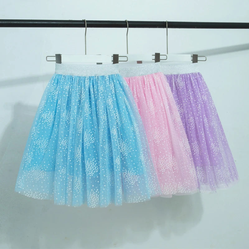 Fashion Baby Girl Skirt Mesh Tutu Tulle Long Length Teenager Girl Clothes Elegant Princess Snow Kids Clothing Plus Size Children