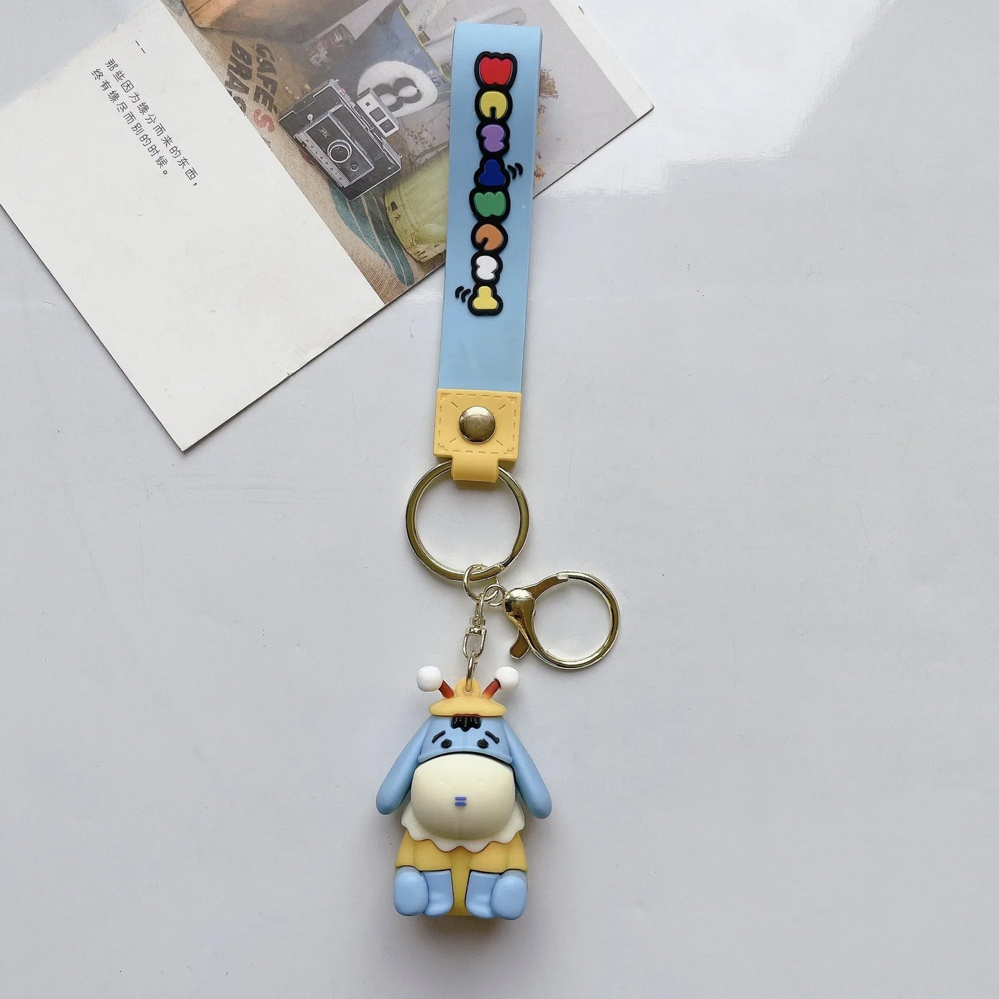 Disney Cartoon Pooh Bear Silicone Keychain for Women Men Kids Lovely Pink Piglet Eeyore Keyring Accessories Gifts