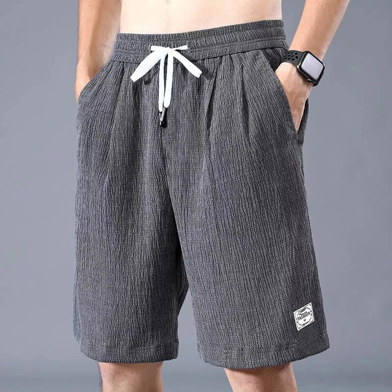 Lce Seidenshorts für Herren, dünne Sporthose, kurze Hose, lockeres gerades Bein, cool, atmungsaktiv, neuer Modetrend, lässig, XL-XXXL