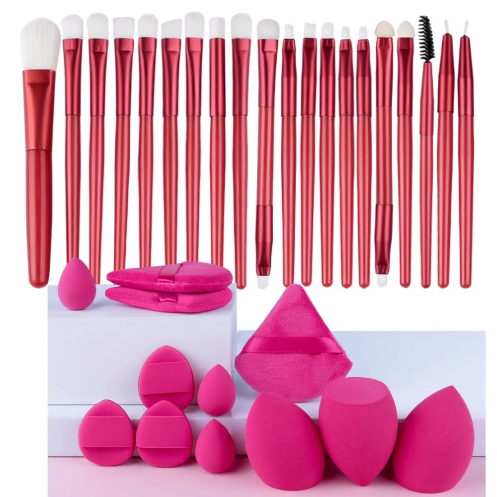 12/32pcs Makeup brush and sponge set Professional Makeup brush Set Beauty Blender Triangle Powder Puff Clean Powder Puff