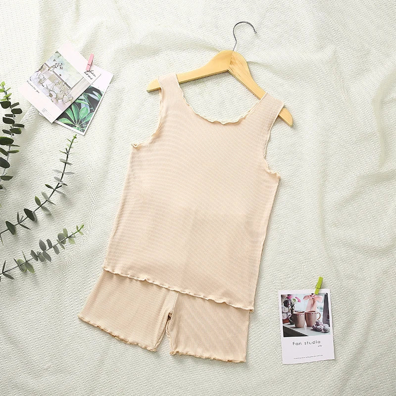 Summer Girls Pajamas set Cotton baby Kids Pyjamas lovely princess Sleepwear Child 3-15Y spring Pijama Night Wear Clothing Suits