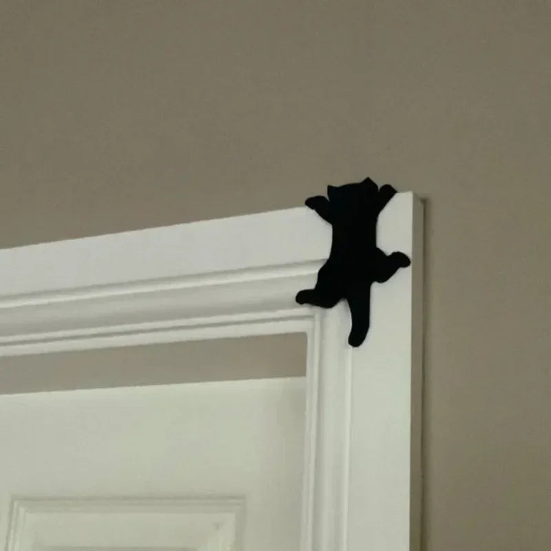 Cute Door Frame Decoration Wooden Crafts Hanging Black Cat Silhouette Home Door Decor Art Wall Decor