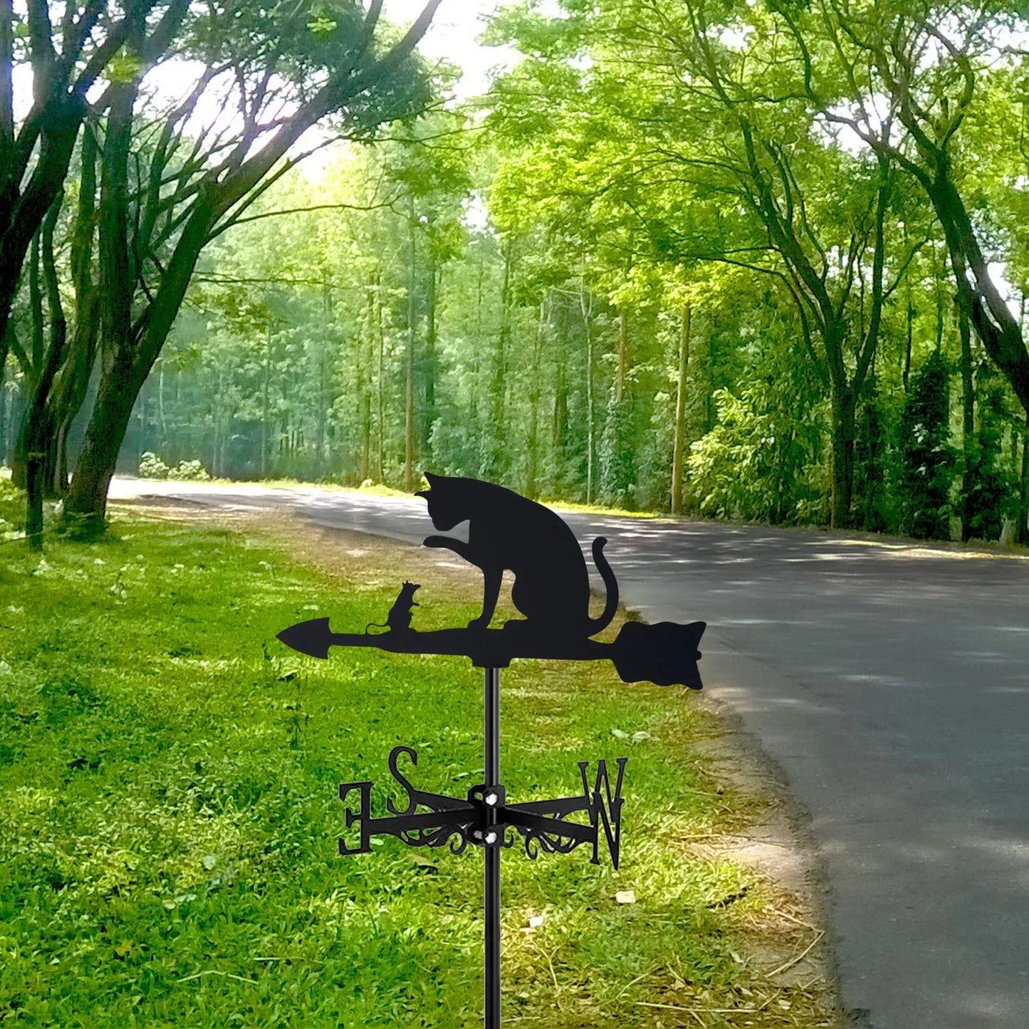 New Fashion Vane, Cat Family, Cat With Mouse, Metal Rain Outdoor Decoration, Garden Roof Art, Farm Railing Festival Props