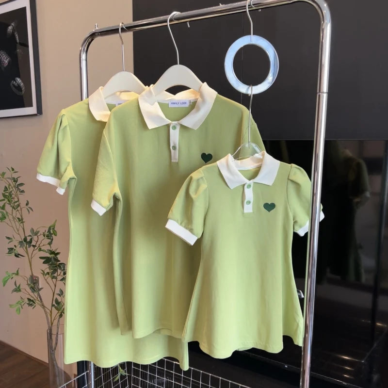 Mother and Daughter New Parent-child Matching Clothing for All The Family Outfit Baby Girl Matching Dress Dad Son Shirt 2024