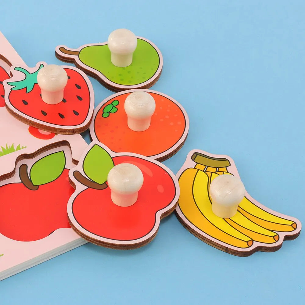 Kinder Hand Scratch Bord Baby Montessori Frühen Bildung Obst Kognitiven Puzzle Spielzeug