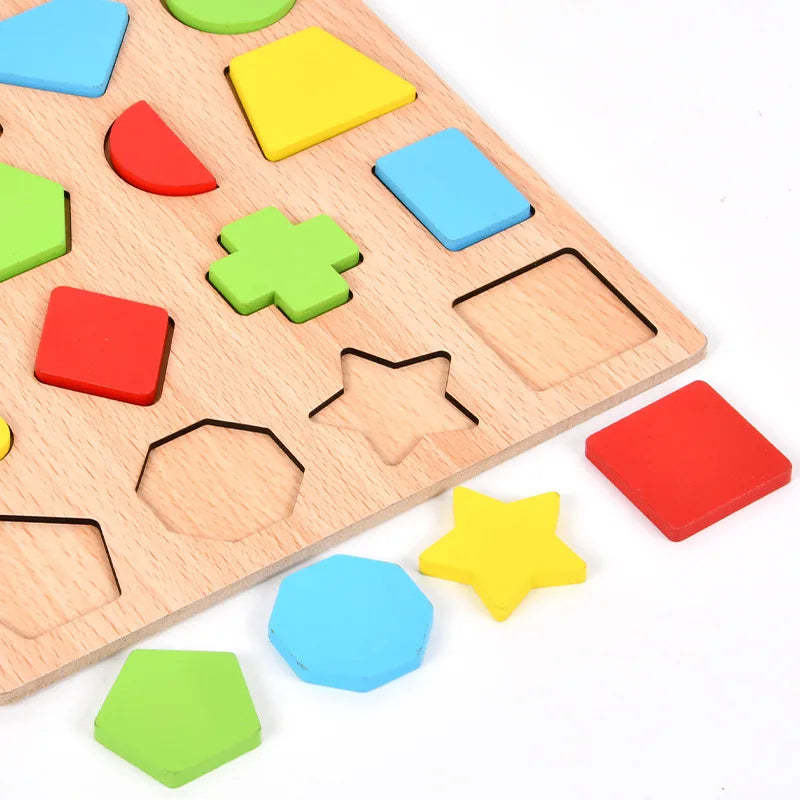 Colorful Alphabet Number Wooden Puzzles Kids Intelligent Matching Game Preschool Children Early Educational Toys