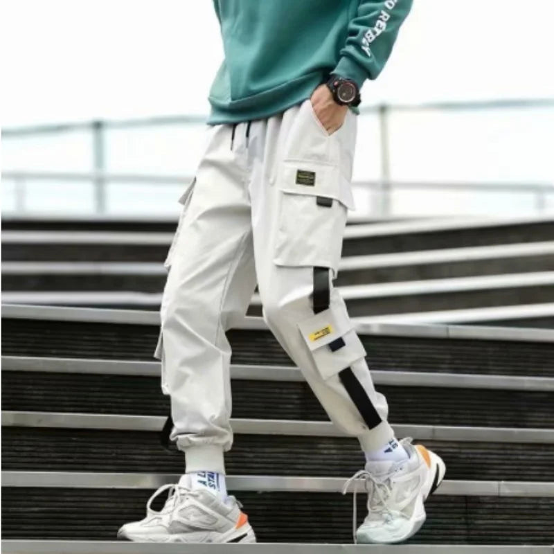 Spring Autumn Men's Fashion Multi-pocket Loose mon