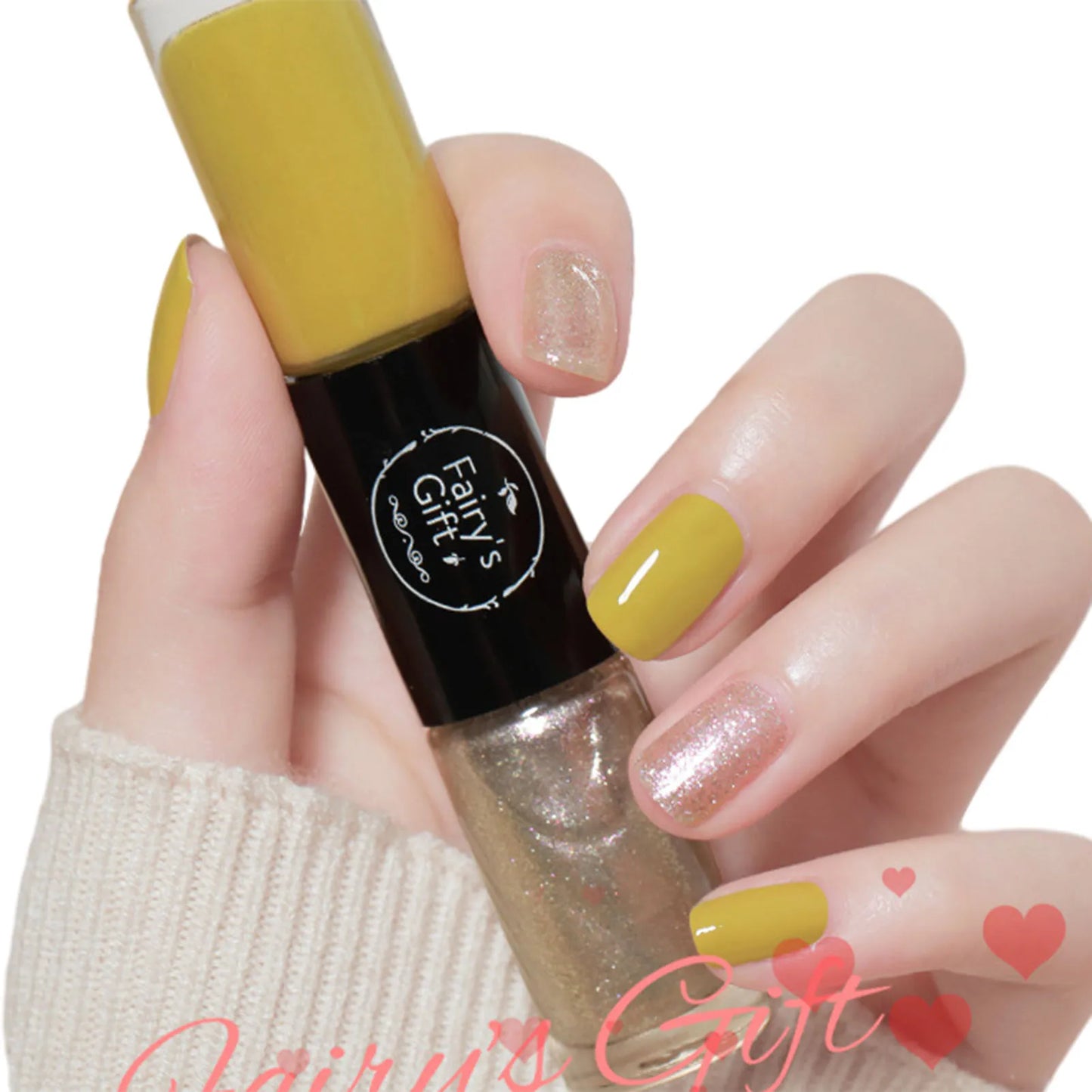 2 In 1 Double Heads Nails Polish Paillette Glitter Nails Oils Long Lasting Waterproof And No-Bake Quick Drying Gel Nails Polish