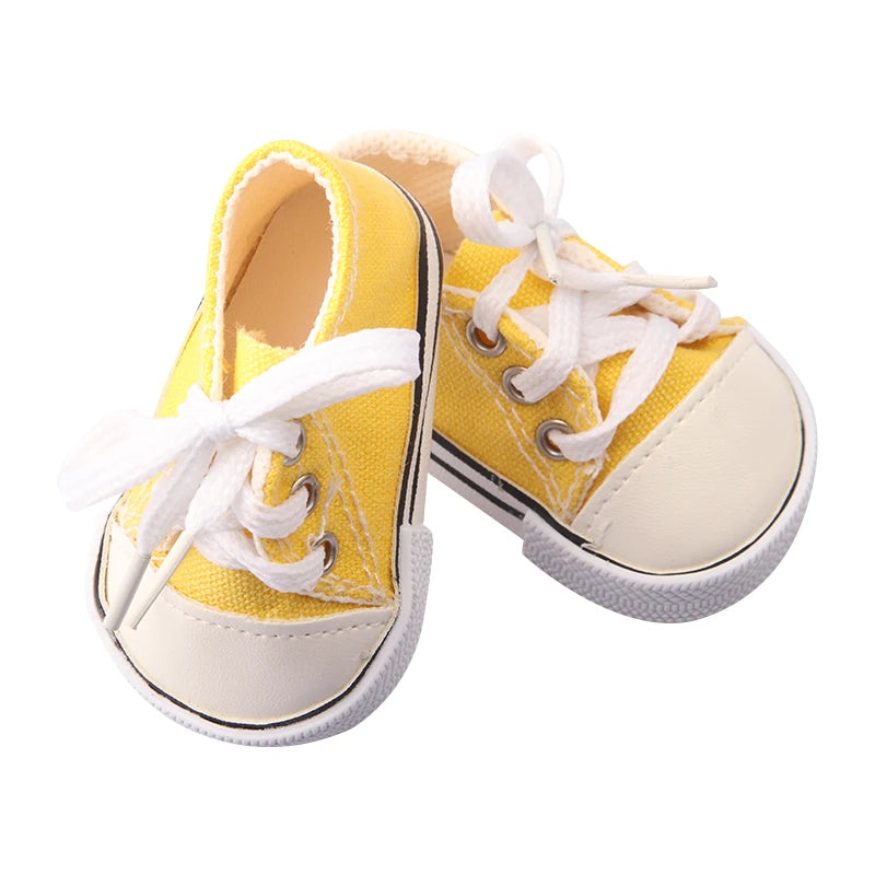 Canvas Cloth 7cm Shoes For 18 Inch American And 43cm New Born Baby Doll Shoes Clothes Accessories For Our generation Girl Dolls