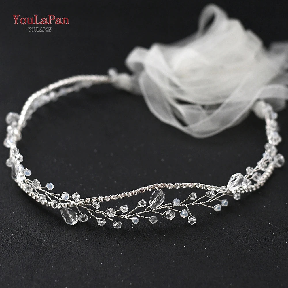 YouLaPan Clear Crystal Bridal Belts Thin Bridal Belt Rhinestone Bridal Belt Accessories Belt for Dress Wedding Accessories SH93