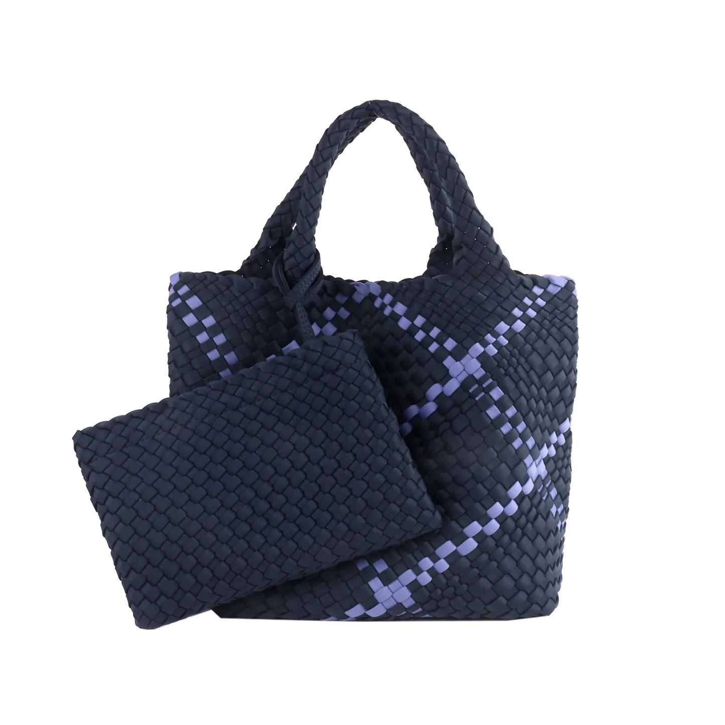 Hot Sale New Neoprene PU Woven Bag Beach Bag Large Capacity Woven Handbag Handmade Knitted Bag