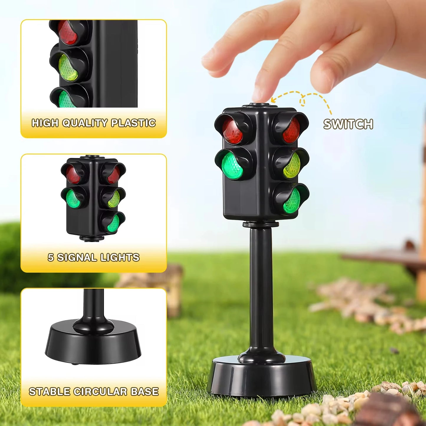 Traffic Lights Toys Model Stop Light Model Puzzle Toddlers Educational Toys City Street View Accessories Signpost Barrier Gifts