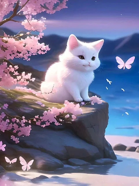 HOMFUN 5D DIY Full Diamond Embroidery "Animal Cat" Diamond Painting Cross Stitch Rhinestone Home Decoration