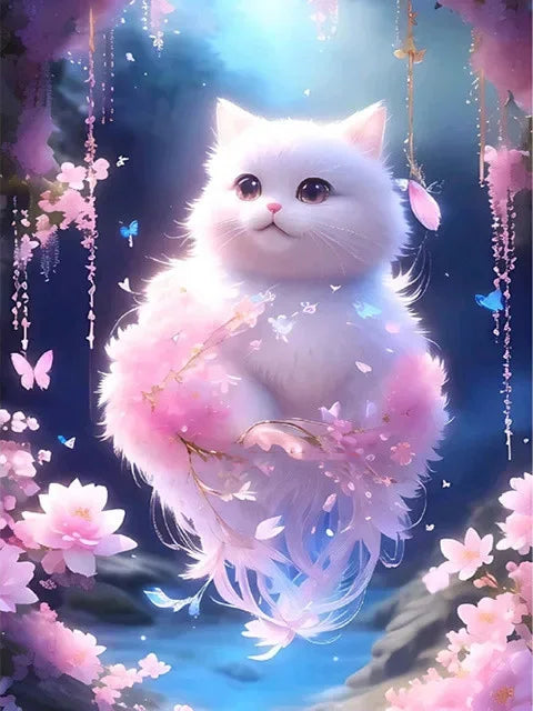 HOMFUN 5D DIY Full Diamond Embroidery "Animal Cat" Diamond Painting Cross Stitch Rhinestone Home Decoration