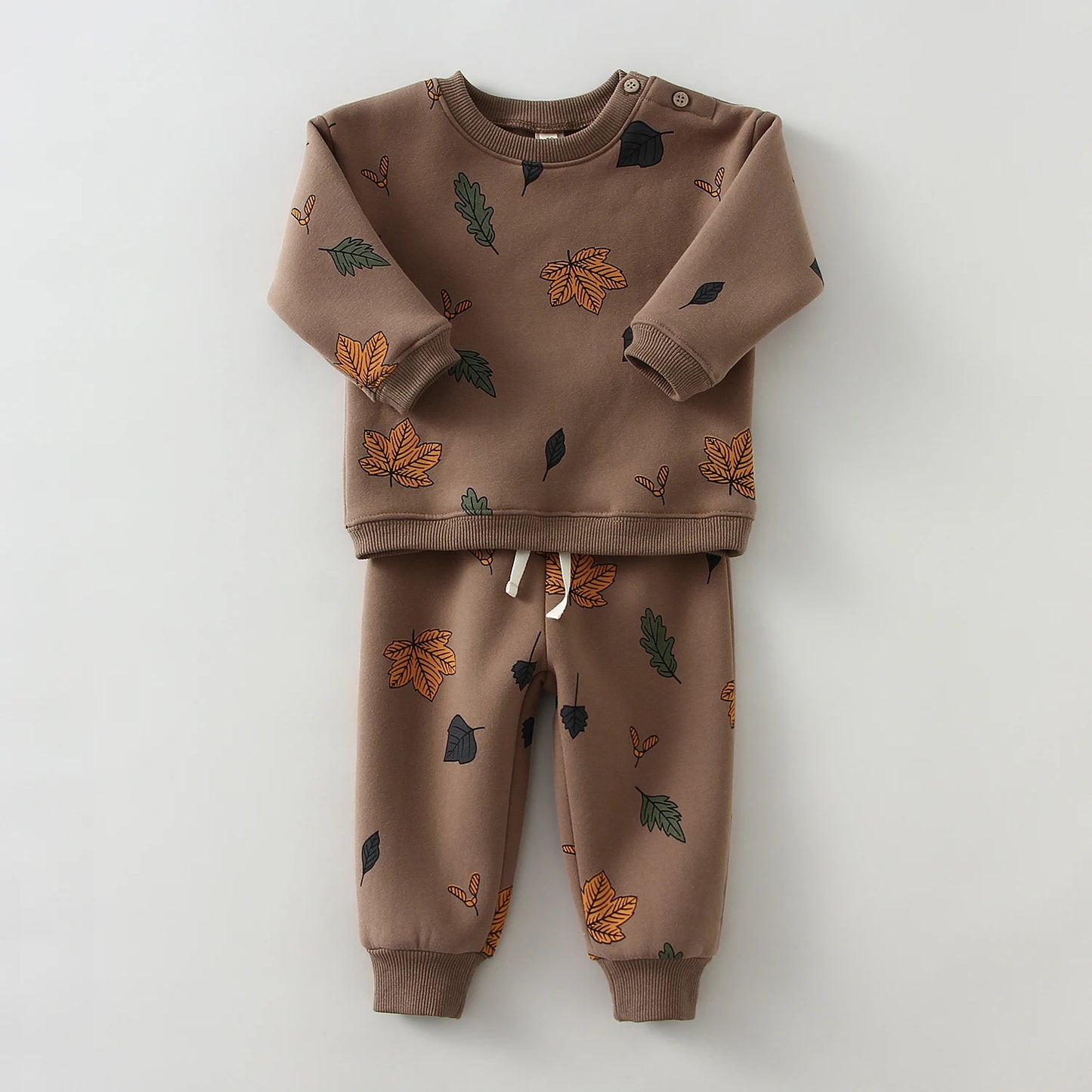 2Pcs Spring Winter Baby Girl Boy Clothes Set Embroidery Thicken Fleece Warm Sweatshirt Pant Boy Tracksuit Toddler Clothes Outfit