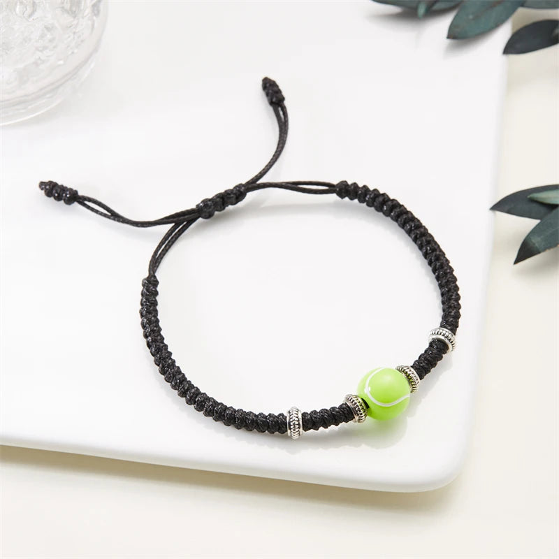 Newest Football Volleyball Basketball Baseball Bracelet For Women Woven Rope Tennis Rugby Bracelet Boys Girls Sports Jewelry