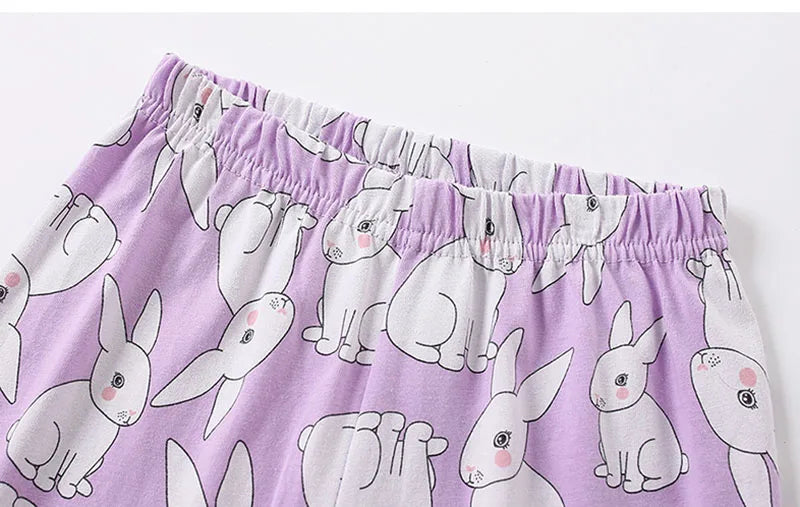 Brand Quality 100% Combed Cotton Sleepwear PJs Baby Girls Clothes Pajamas Sets Kids Cartoon Homewear Children Clothing Nightgown