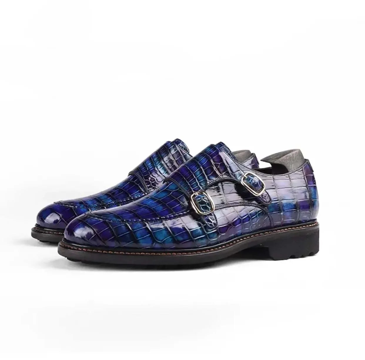 shenzhuangsanbao new men dress shoes male crocodile shoes brush color rubber sole
