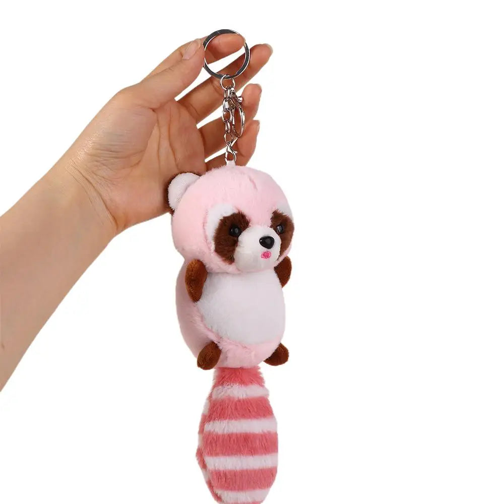Pendant Bag Accessories DIY Trinket Exquisite Raccoon Plush Pendant Raccoon Plush Keychain Plush Keychain Stuffed Animal Toys