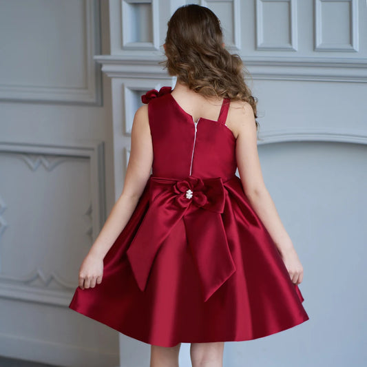 MQATZ Babykleidung Blumenmädchen Kinder Prinzessin Abendgesellschaft Abschlussball Schleife Grün Hochzeit Brautjungfer Sommerkleid Ballkleid Vestidos