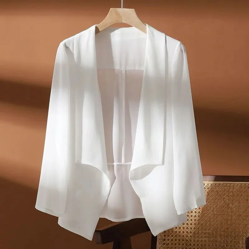 Fashion clothes Chiffon Coat Shawl Female New 2025 Summer Clothes Sun Protection Clothing Women's Summer Thin Jacket Cardigan Tops