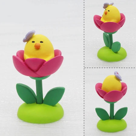 Easter Garden Party Colored Egg Rabbit Garden Ding Cat Sleeps in Spring Travel Doll Resin Home Decoration Festival Gift Crafts