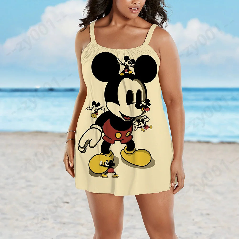 Disney Large Women's Summer Dress 2022 Woman Women's Dresses Plus Size Dress Woman 7xl 8xl 9xl Chic Elegant Evening Dresses Midi