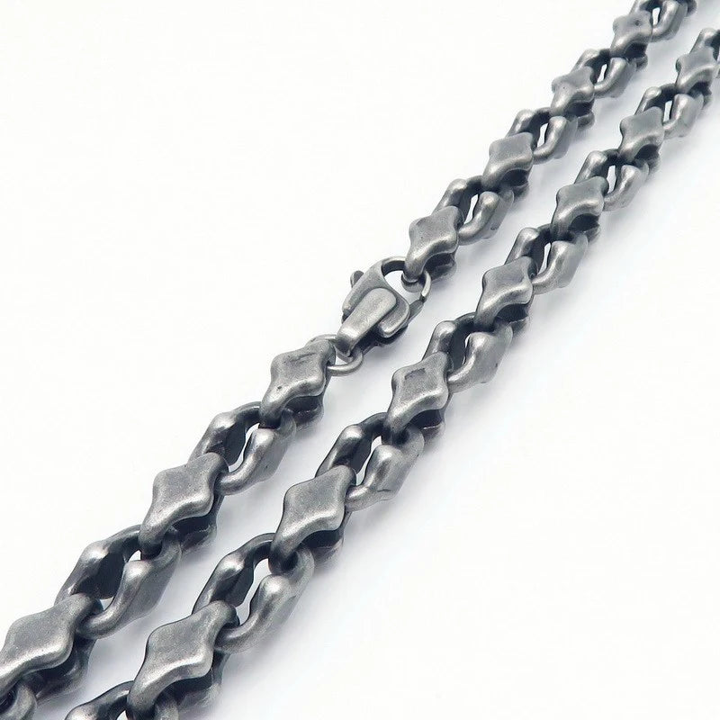 KALEN Vintage Rhombic Chain Bracelet Necklace for Men Women Punk Stainless Steel Jewelry Set Hollowing Chain Accessories Gift