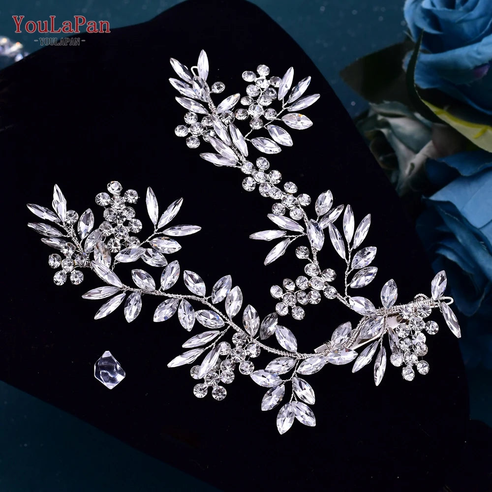 YouLaPan Bridal Rhinestone Hairpin Fashion Woman Wedding Hairpiece Handmade Crystal Hair Accessories Bride Headwear HP271