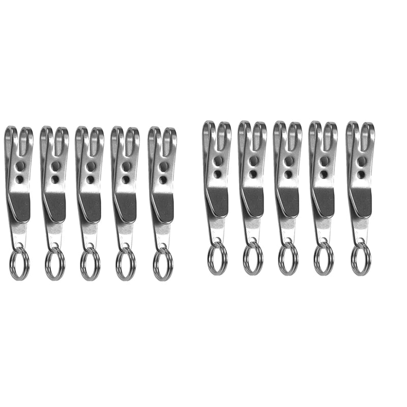 2X Multi-Purpose Clip Keychains Suspension Clip Tool With Carabiner Perfect For Hanging EDC Tools, Flashlights Etc.