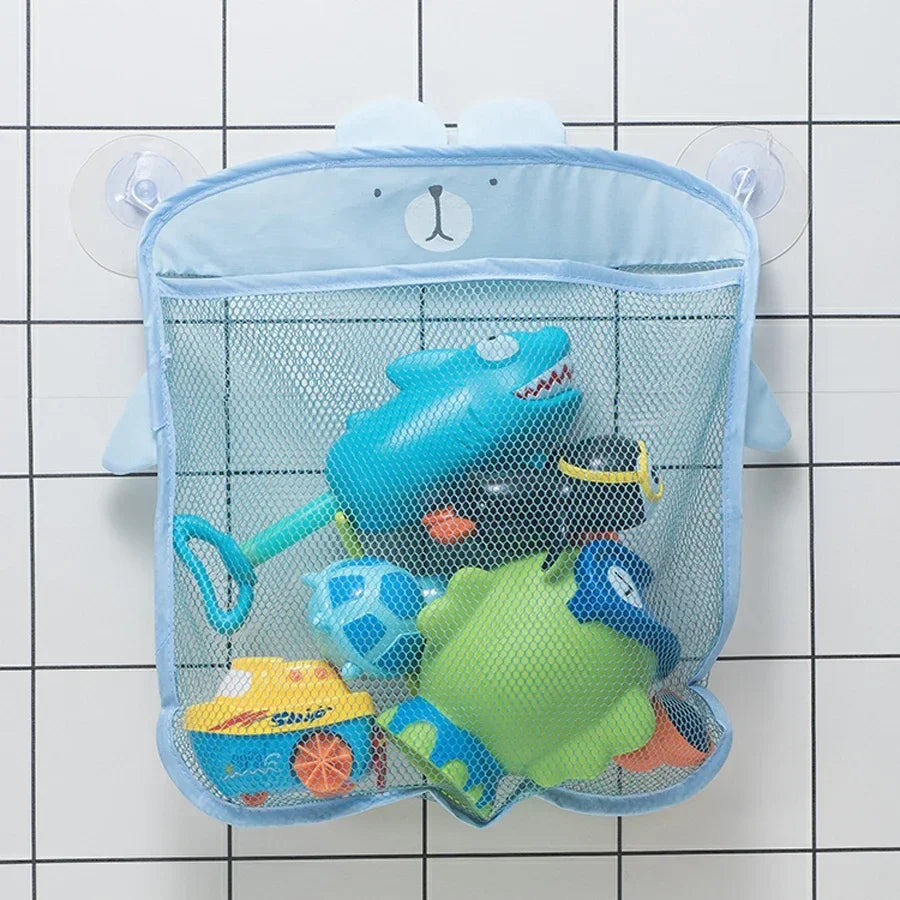 Babyparty-Spielzeug, süße Enten-Froschnetz-Spielzeug-Aufbewahrungstasche mit starkem Saugnapf, Babyparty-Spieltasche, Badezimmer-Organizer, Wasserspielzeug