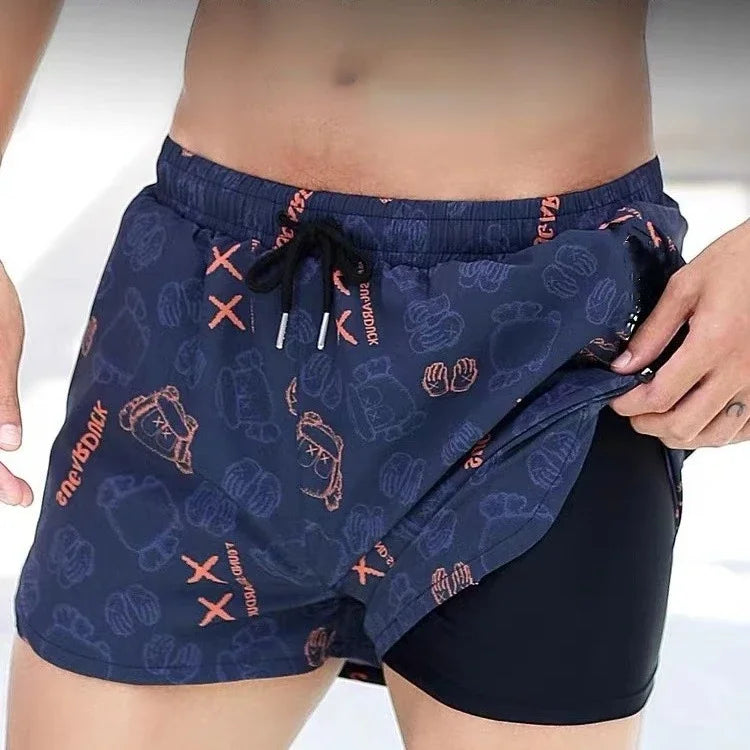 Men's Summer Swimwear, Swimsuit, Boy Swim Suits, Boxer Shorts, Plus Size Swim Trunks, Swimming Surfing, 110kg, 2024