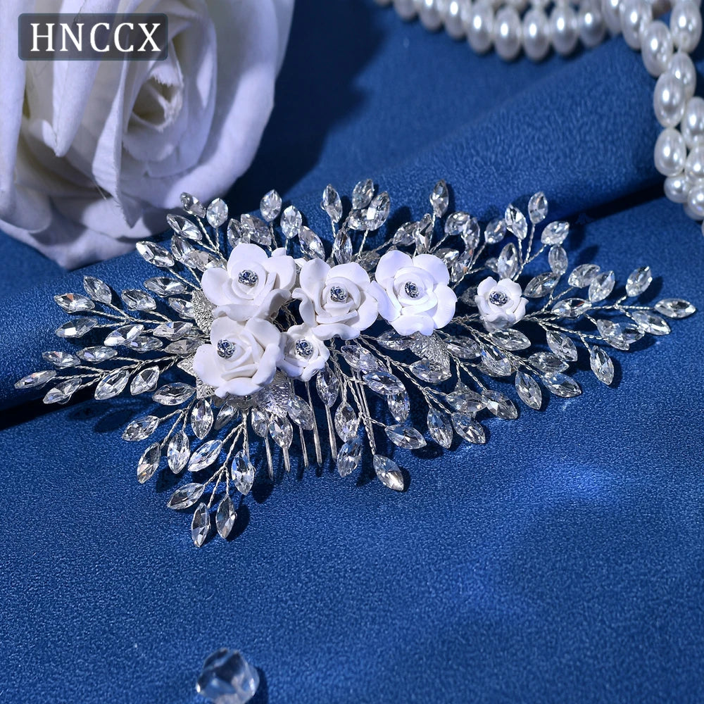 HNCCX Alloy Leaf Bridal Comb Floral Hair Pieces for Women Wedding Hair Clip Wedding Hairpins Bridal Hair Accessories CP321