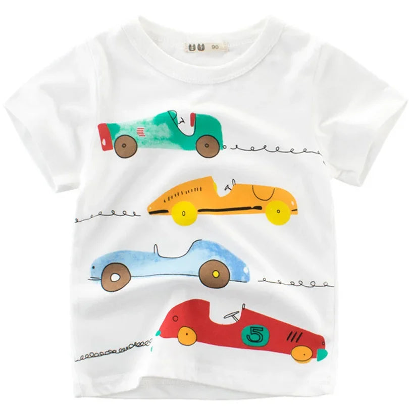 2025 Cartoon Druck Baby Junge Dinosaurier T Shirt Für Sommer Infant Kinder Jungen Mädchen Lion T-Shirts Kleidung Baumwolle Kleinkind Brief tops