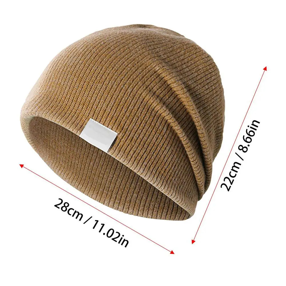 Knit Skull Hat Stretchy Non-Pilling Winter Beanie Hat Warm-Keeping Supplies For Outside Activities For Home Hiking Jogging