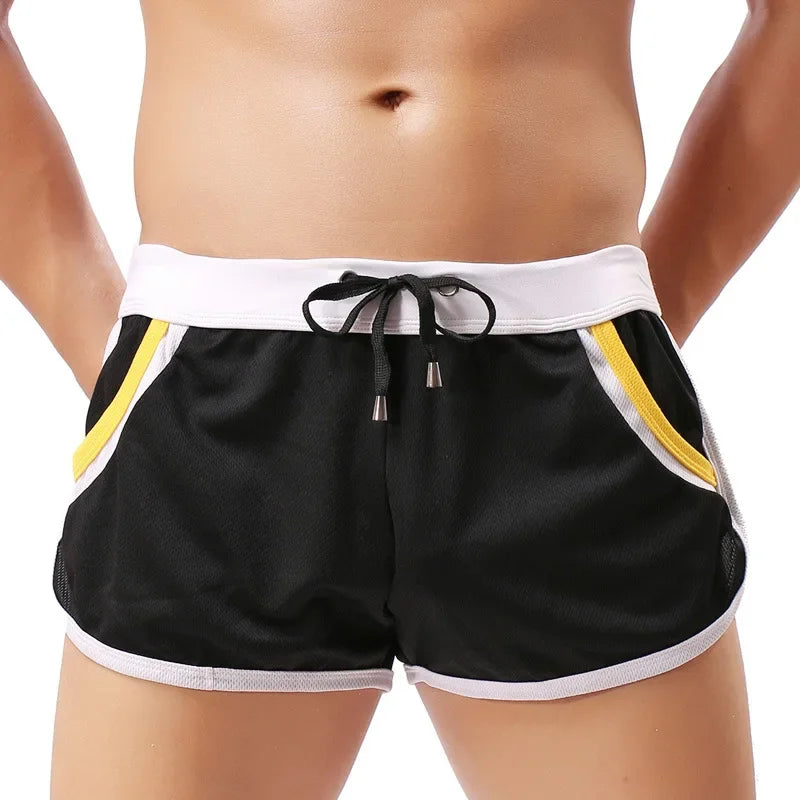 Summer Swimsuit Men Comfortable Gym Athletic Shorts Men's Swimwear Swimming Stitching Color Beach Swimming Quick Dry Shorts