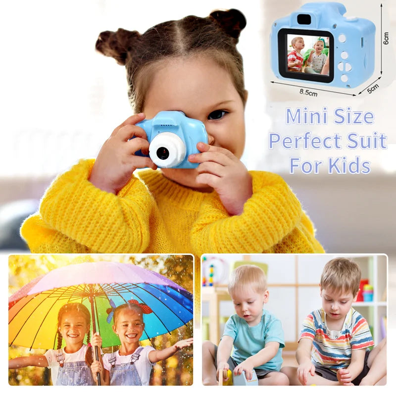 Mini Cartoon Photo Camera Toys 2 Inch HD Screen Children Digital Camera Video Recorder Toys for Kids Girls Gift