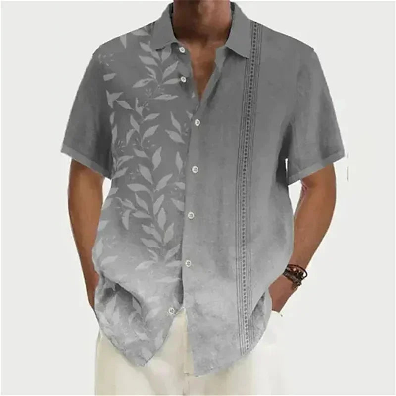 men's shirt Hawaiian shirt coconut wood 3D printing short sleeve button clothes tropical fashion jacket S-5XL mon