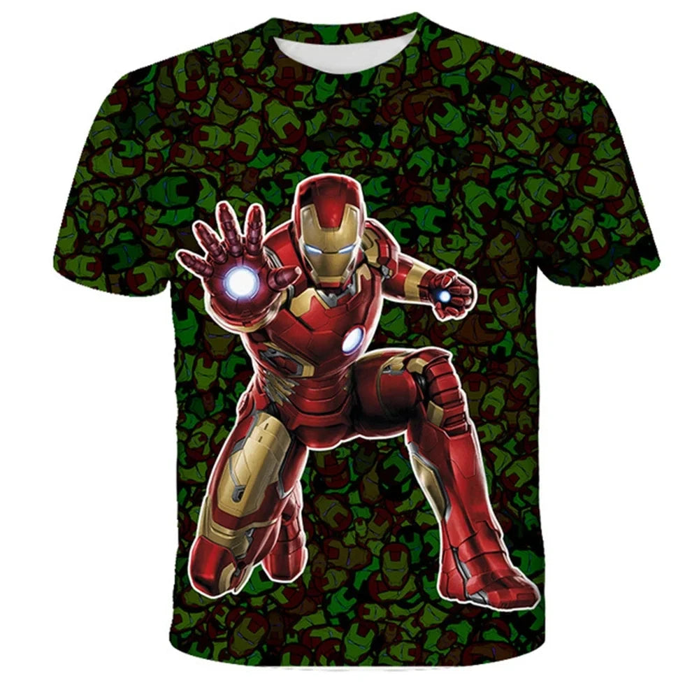 MINISO Superhelden 3D-Druck Trendy T-Shirts Kleidung Kinder Jungen Mädchen Kurzarm T-Shirt Kinder Sommermode Top T-Shirt