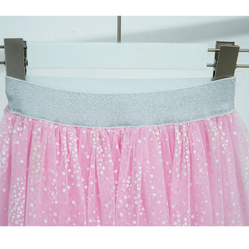 Fashion Baby Girl Skirt Mesh Tutu Tulle Long Length Teenager Girl Clothes Elegant Princess Snow Kids Clothing Plus Size Children
