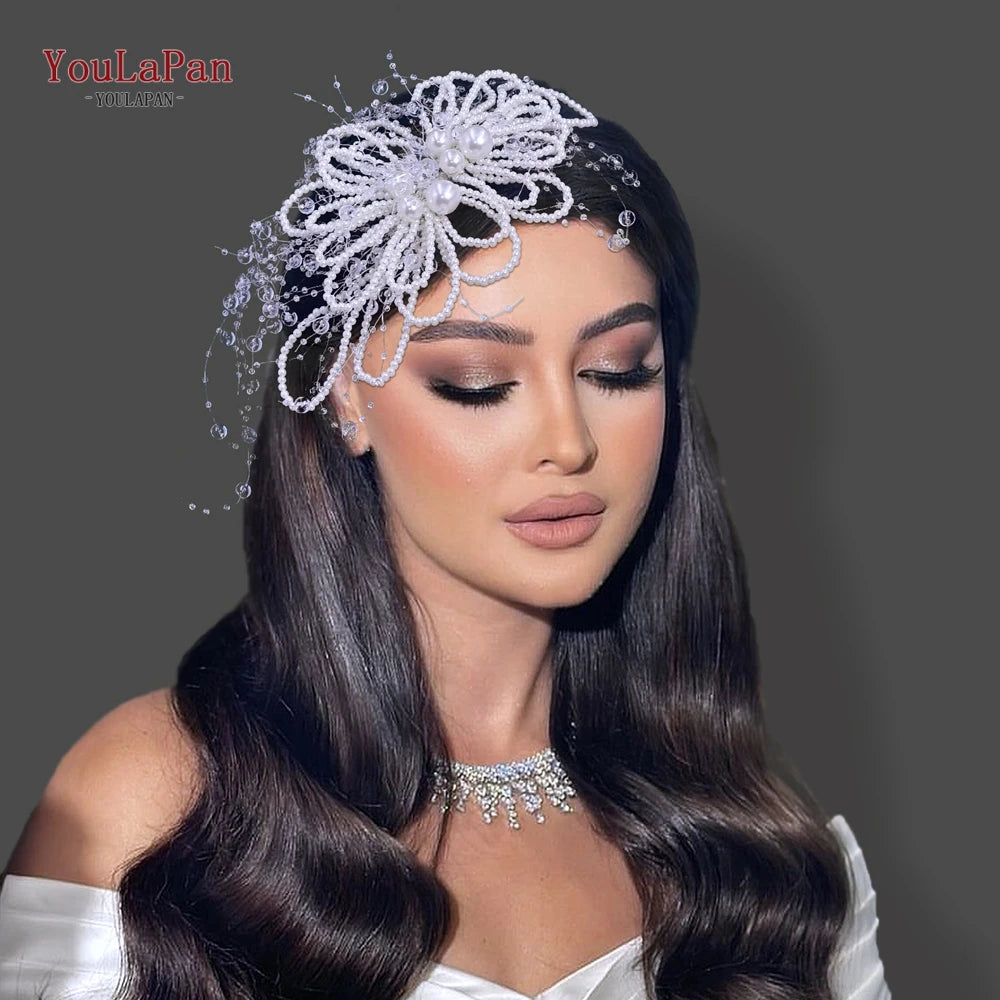 YouLaPan Wedding Bridal Headpiece Bride Pearl Hair Comb Women Party Fashion Hair Accessories Handmade Exquisite Headband HP717