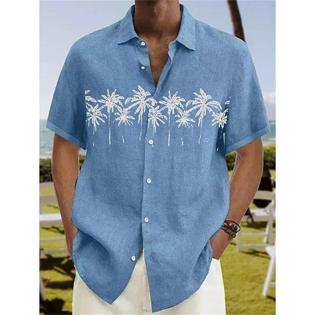 men's shirt Hawaiian shirt coconut wood 3D printing short sleeve button clothes tropical fashion jacket S-5XL mon