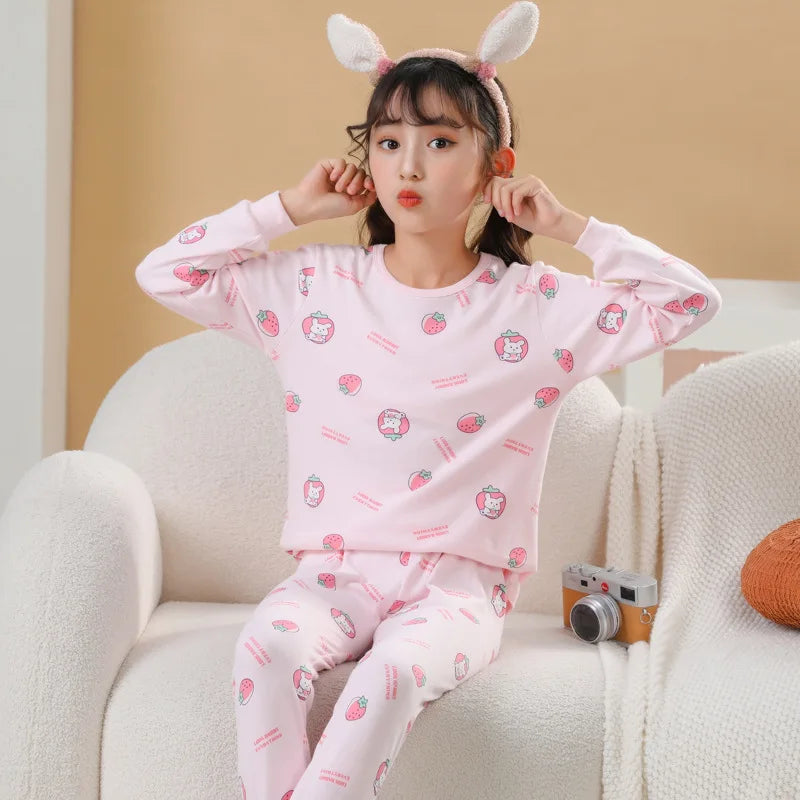 Autumn Winter Baby Girl Clothes Pajamas Sets Boys Pyjamas Kids Homewear Cotton Nightwear Children's Indoor Clothing Pijamas Suit