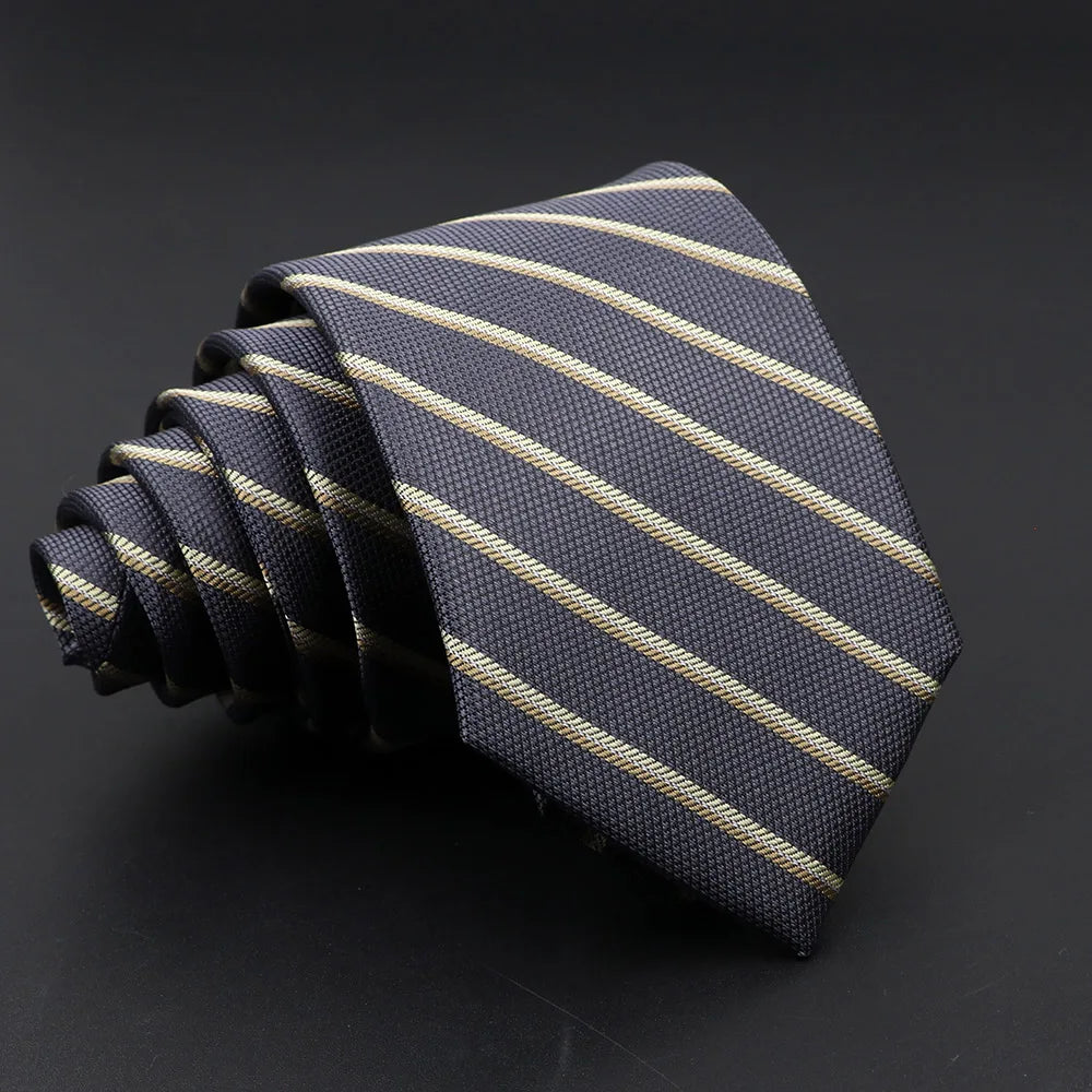 Fashion Men's Classic Stripe Ties Wedding Business Neckties Jacquard Narrow Tie Party Formal Suit Shirt Gravatas Accessory Gift mon