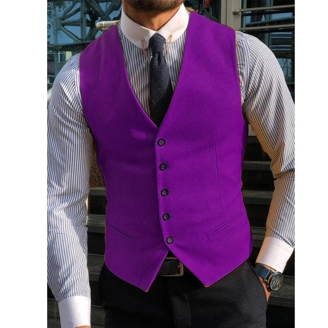Men's Suit Formal V Neck Wool Green Herringbone Tweed Casual Waistcoat Formal Business Vest Groomman For Wedding