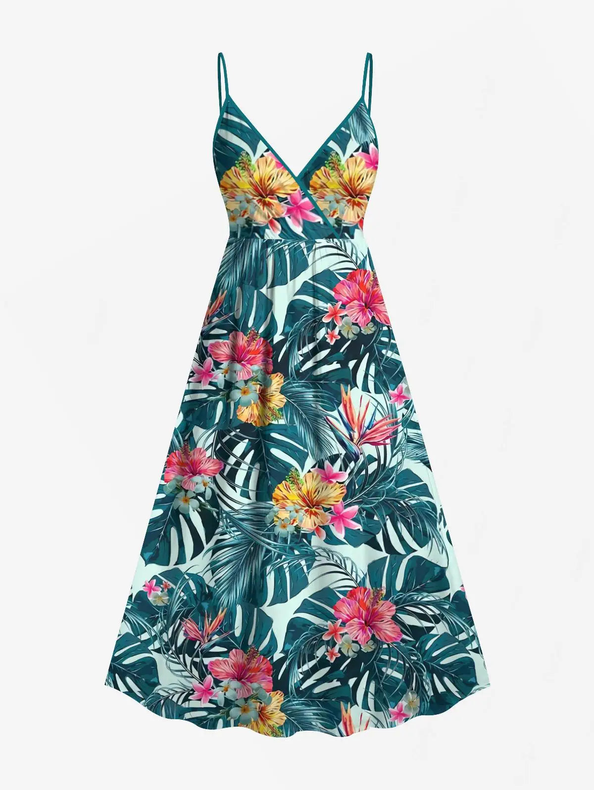 Matching Set Couples Clothes Hawaiian Casual Vacation Outfits, V Neck Women Cami Dress 3D Graphic Print Buttons Shirt For Men